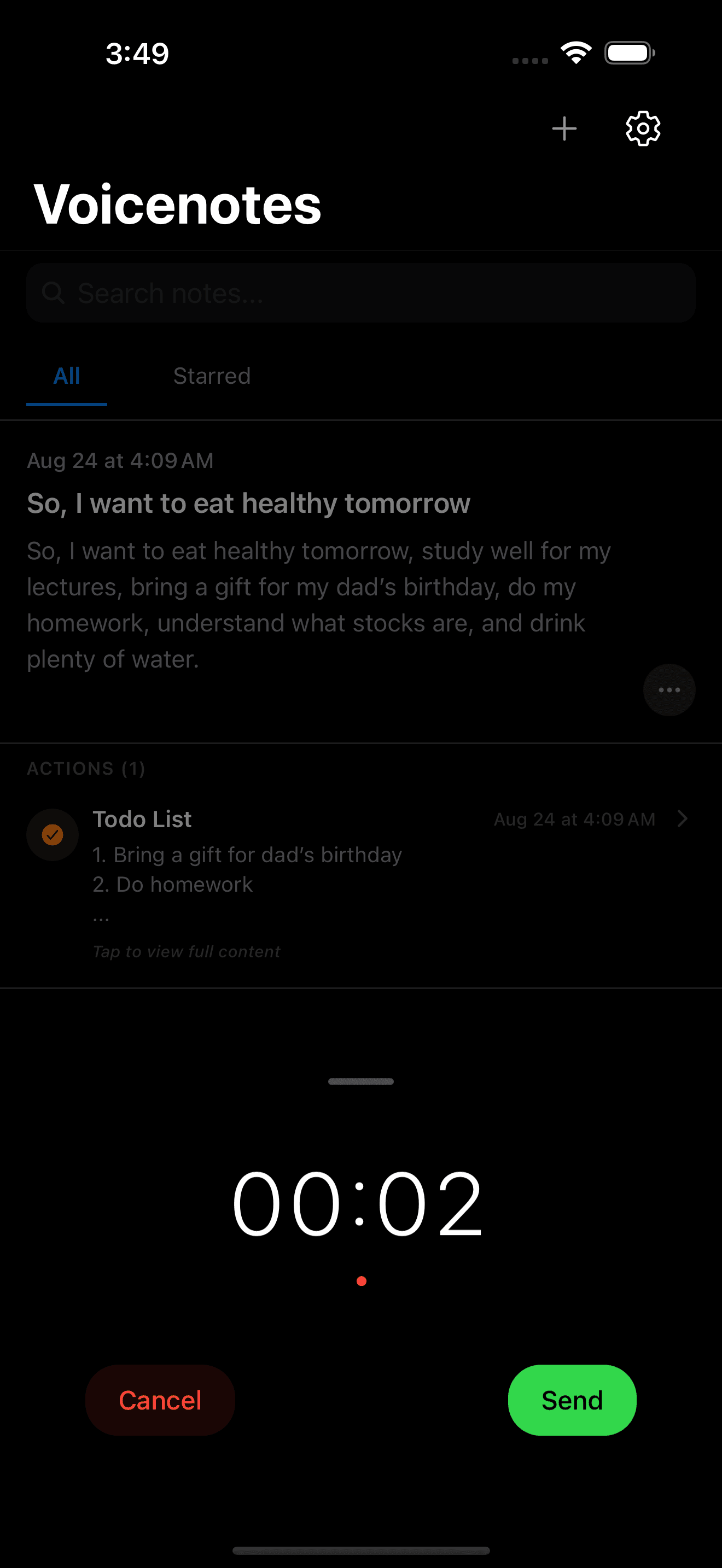 TalkNotes App Screenshot